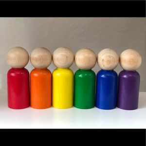 Hand painted little peg people
